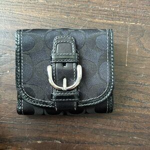 Black coach fabric wallet